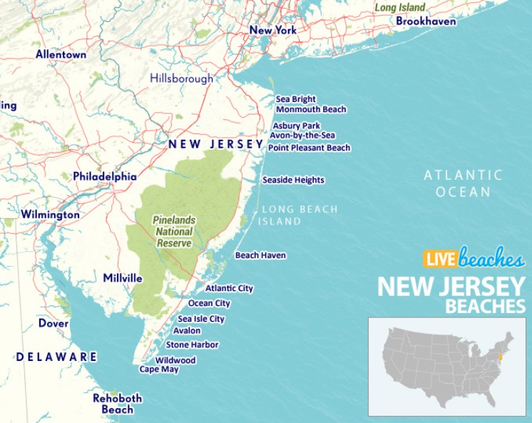 Map of New Jersey Beaches