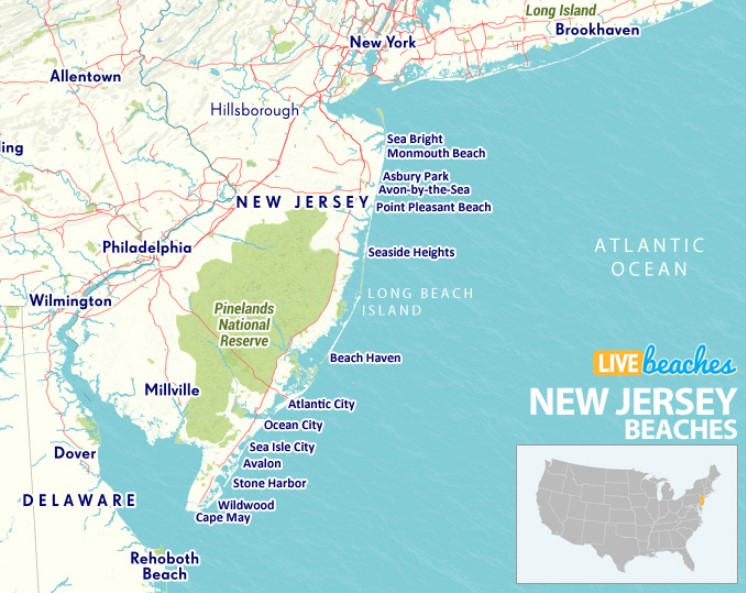 new jersey seashore points map