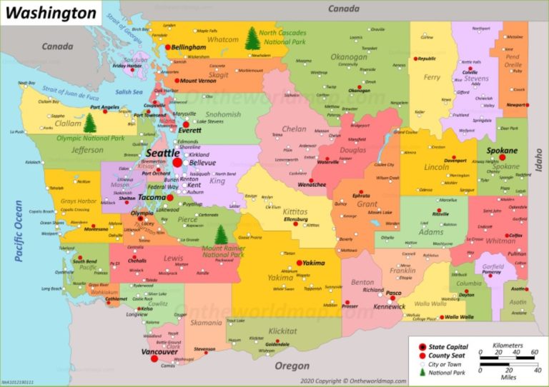 Washington State Map With Cities And Counties Mithovas Blog 1077
